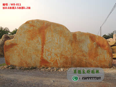 黄蜡石--风水园林石价格、公园景观石刻字W8-011