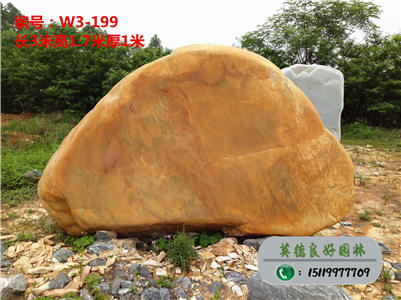 刻字黄蜡石--广东园林石采购、绿化景观石价格W3-199