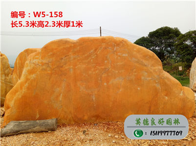 广东园林石--天然黄腊石原石、风水园林石价格W5-158